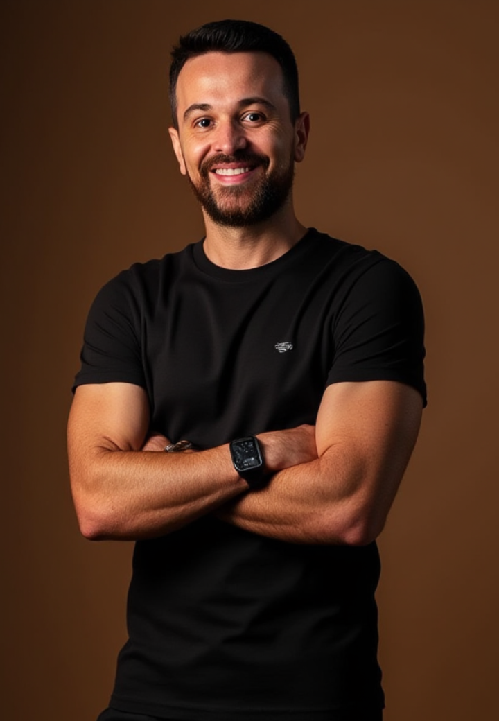 Léo Rodrigues de braços cruzados
