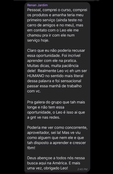 Depoimento de aluno do Método HIG Premium