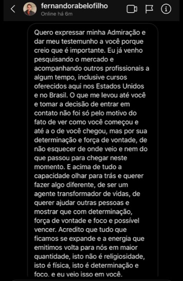 Depoimento de aluno do Método HIG Premium
